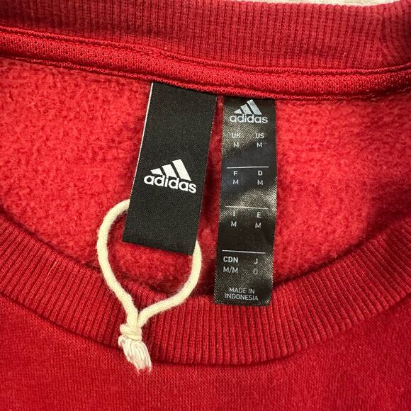 Adidas Red Mens M Post Game Allover Print Crewneck Pullover Sweatshirt Athletic - Picture 3 of 10